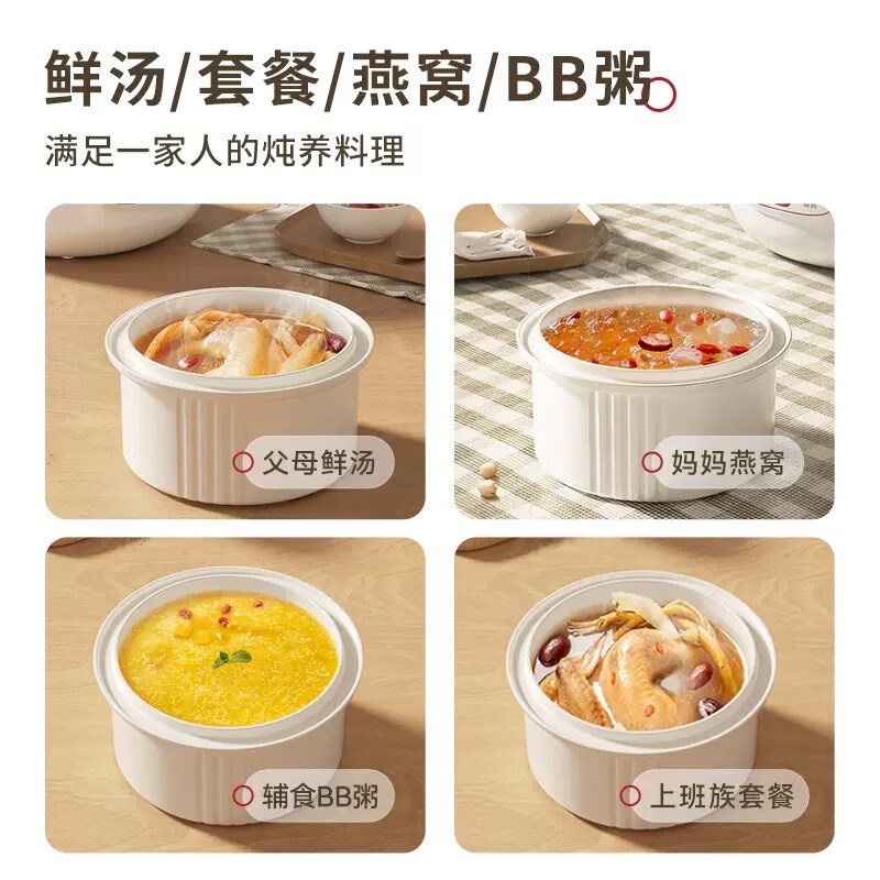 天际不锈钢电炖锅陶瓷全自动煲汤煮粥家用智能隔水炖盅燕窝3人4人
