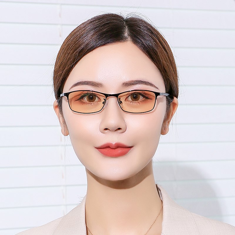 女平光有色柔遮盖光线防蓝光辐射紫外线浅色挡光电脑手机护目眼镜