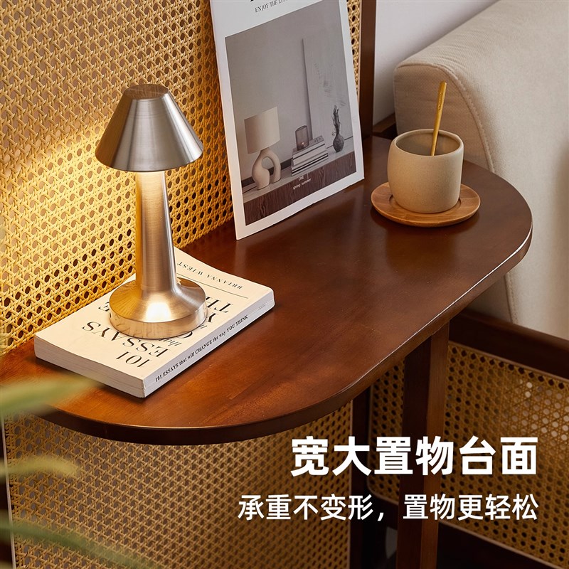 玄关正对门入户座屏风隔断客厅沙发中复古实木藤编花架遮挡置物架
