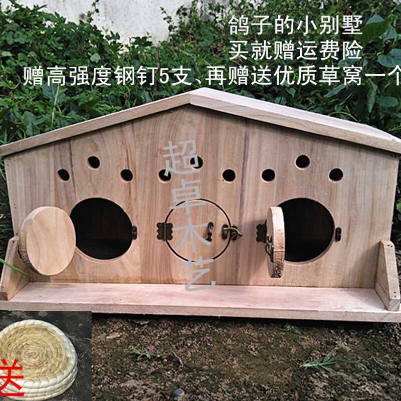 室外实木鸽子窝带门超大防风孵化繁殖巢箱鹦鹉木屋可悬挂支持定制