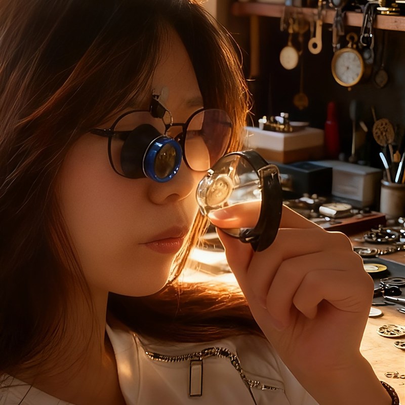 修表专用放大镜5倍单眼寸镜高清眼镜夹式10倍看机械表芯工具20倍