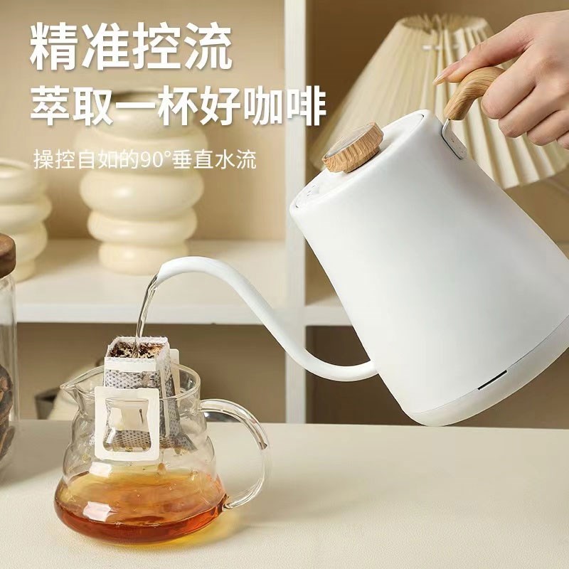 特莱雅机械款电热水壶鹅颈细口手冲咖啡壶泡茶壶304不锈钢烧水壶