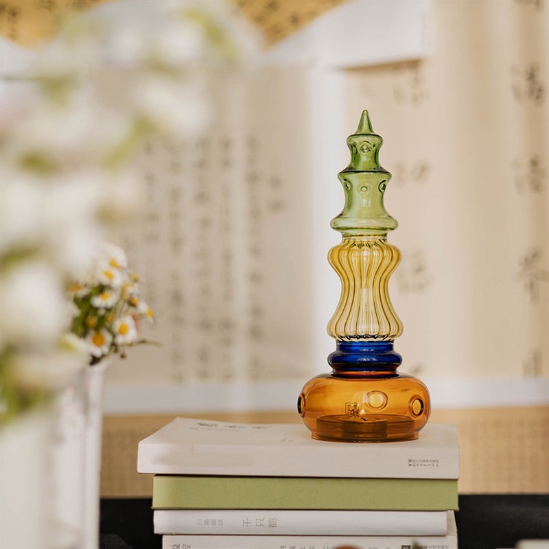 灯塔烛台 复古玻璃香薰炉家居氛围感香炉