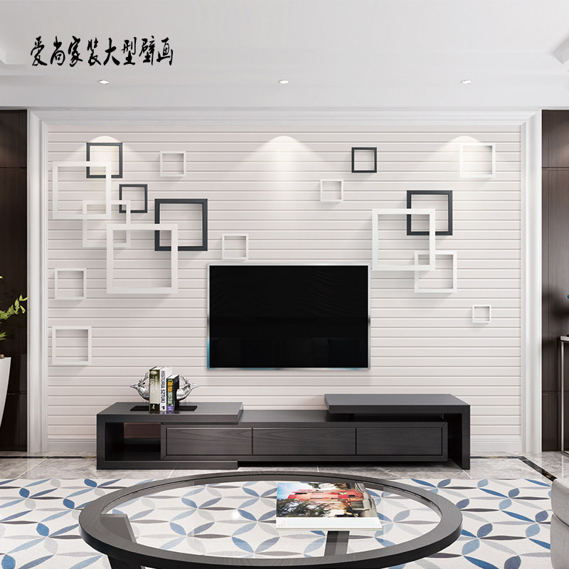 3d立体墙纸电视背景墙壁纸简约现代客厅大型欧式壁画卧室无缝墙布