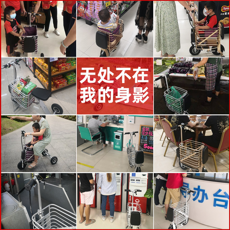 老人代步电动三轮车家用小型迷你电动自行车轻便购物宠物电动车