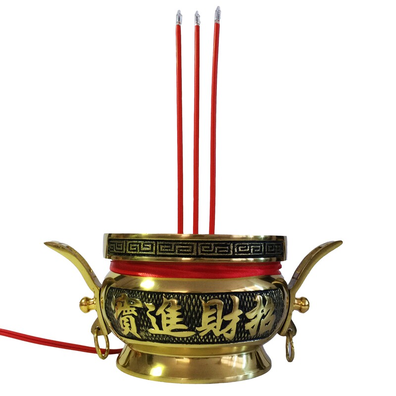 LED插电蜡烛灯铜供佛灯长明灯财神台灯佛前供灯腊台电子香炉家用