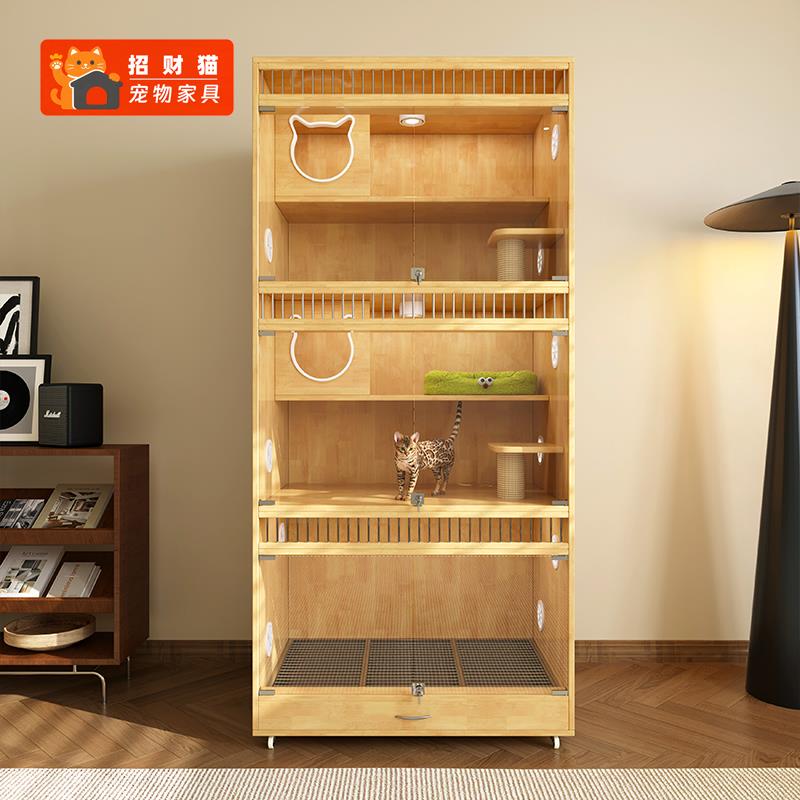 实木猫笼狗笼一体定制宠物店繁育笼寄养展示售卖展示柜M10