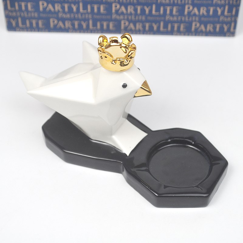 Cershar PARTYLITE 简约多边形折纸小鸟王子陶瓷动物装饰烛台摆件