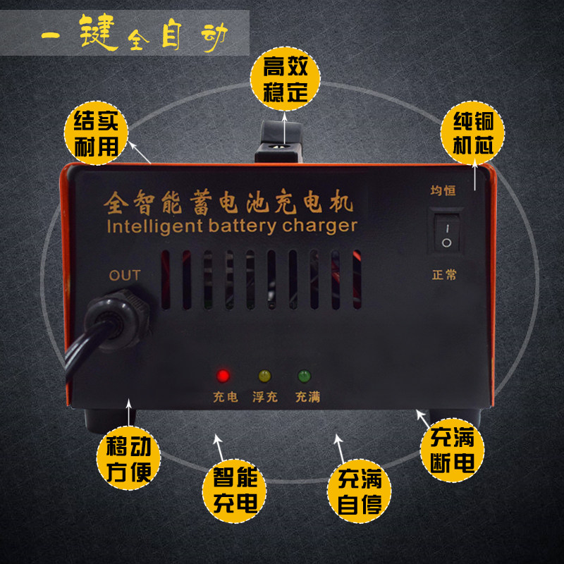 电动三四轮轿车快速充电器48v60v72v纯铜干水电瓶池12v24v充电机