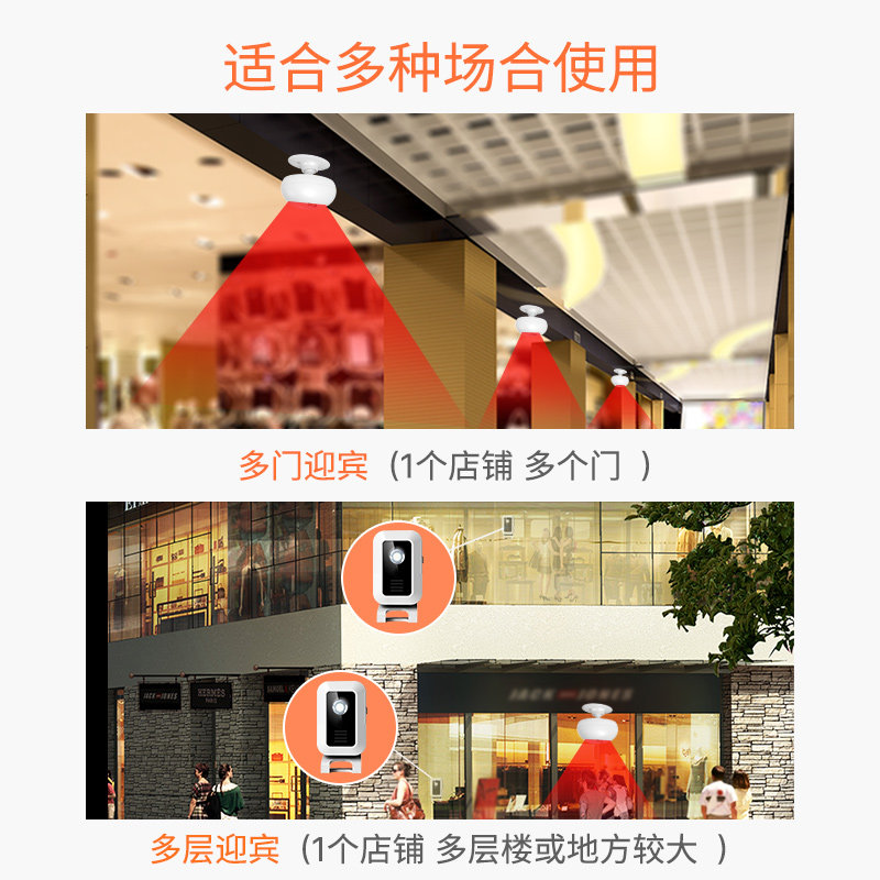 牧锐分体式欢迎光临感应器店铺红外线进门你好电子迎宾器感应门铃