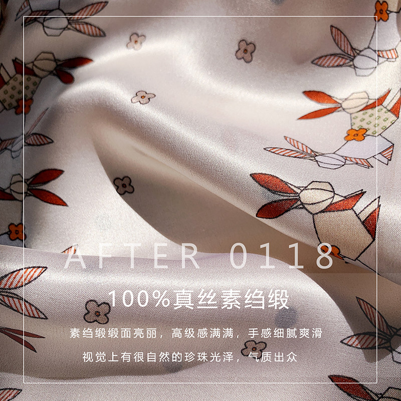 第2条半价 双面 双层桑蚕丝素绉缎 真丝丝巾围巾飘带领巾长条丝带