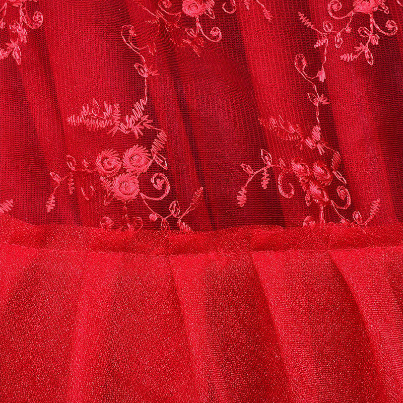 红色绣花门帘魔术贴农村结婚门帘家用魔术贴夏季窗帘隔断布艺卧室