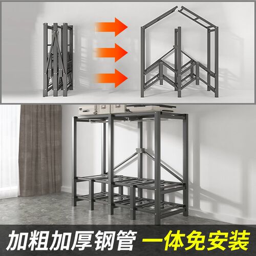 折叠衣柜家用卧室简易布衣柜出租房结实耐用钢架小户型免安装衣橱