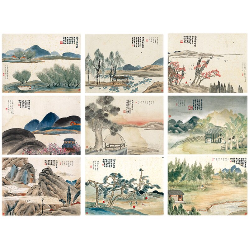 齐白石 石门二十四景 原作高清复制艺术微喷宣纸早教国画书房挂画