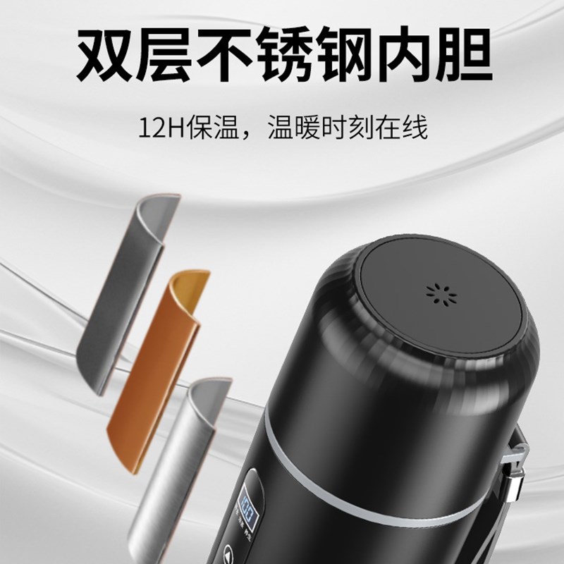 车载加热烧水杯电水壶USB新款保温一体全自动开水12v24v通用车家