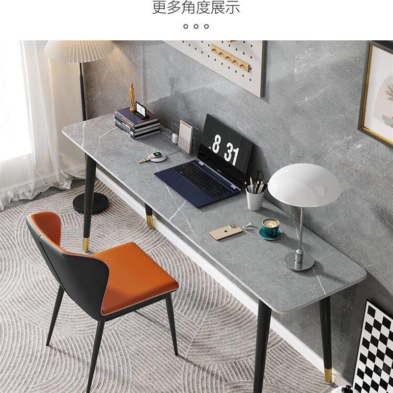 岩板长条书桌现代简约家用卧室电脑桌写字靠墙办公条桌工作台