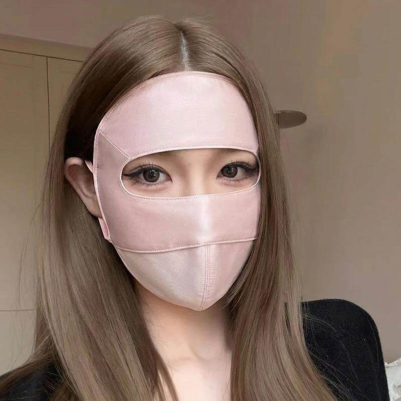 桑蚕丝真丝防晒面罩全脸医美防紫外线防辐射开车骑车脸罩脸基尼女