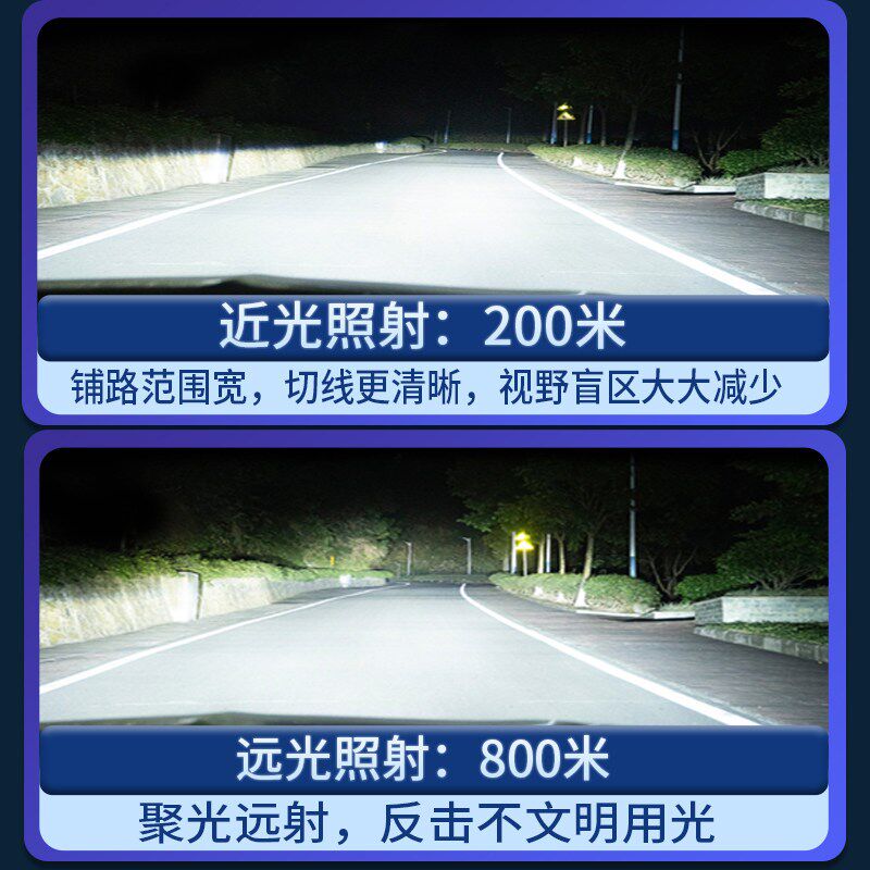 福田新欧马可S1led前大灯改装远光近光雾灯超亮强光激光货车灯泡