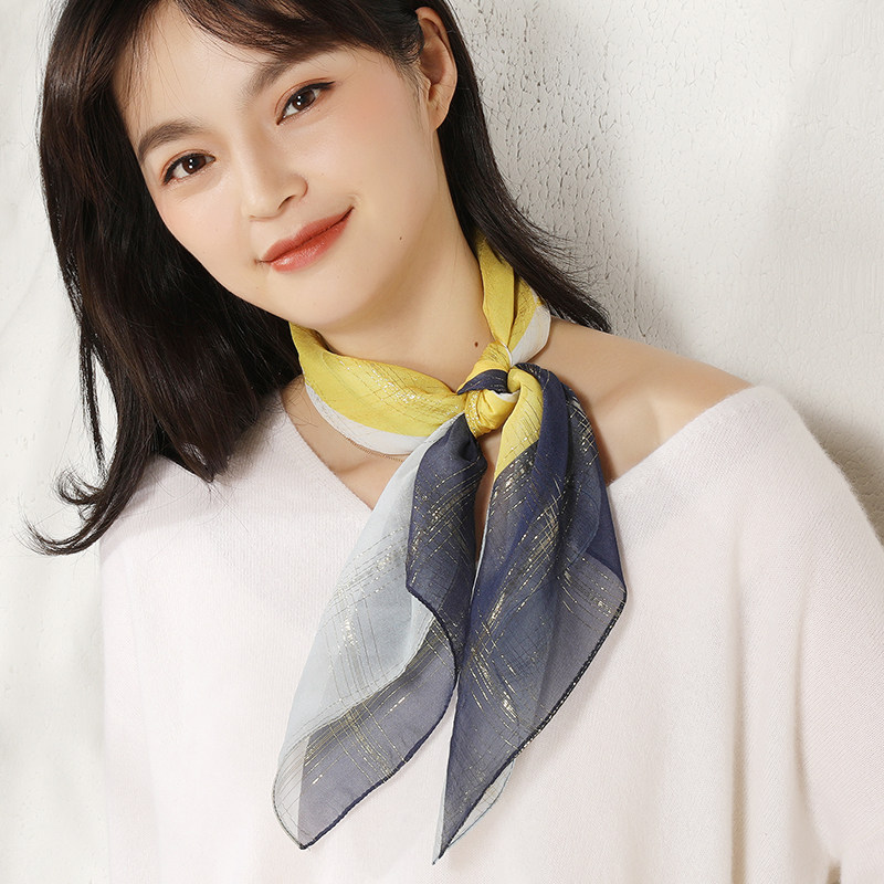 真丝丝巾小方巾女桑蚕丝围巾纱巾秋冬款洋气时尚高档2021新款爆款