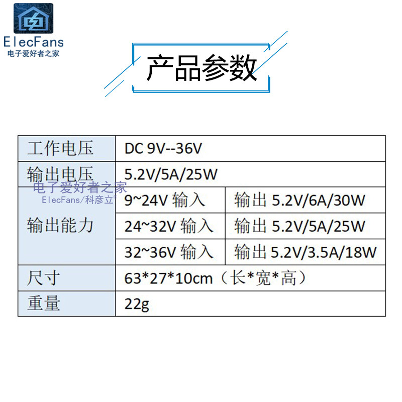 车载电瓶太阳能降压模块9V 12V 24V转5V 6A USB稳压电源充电器板