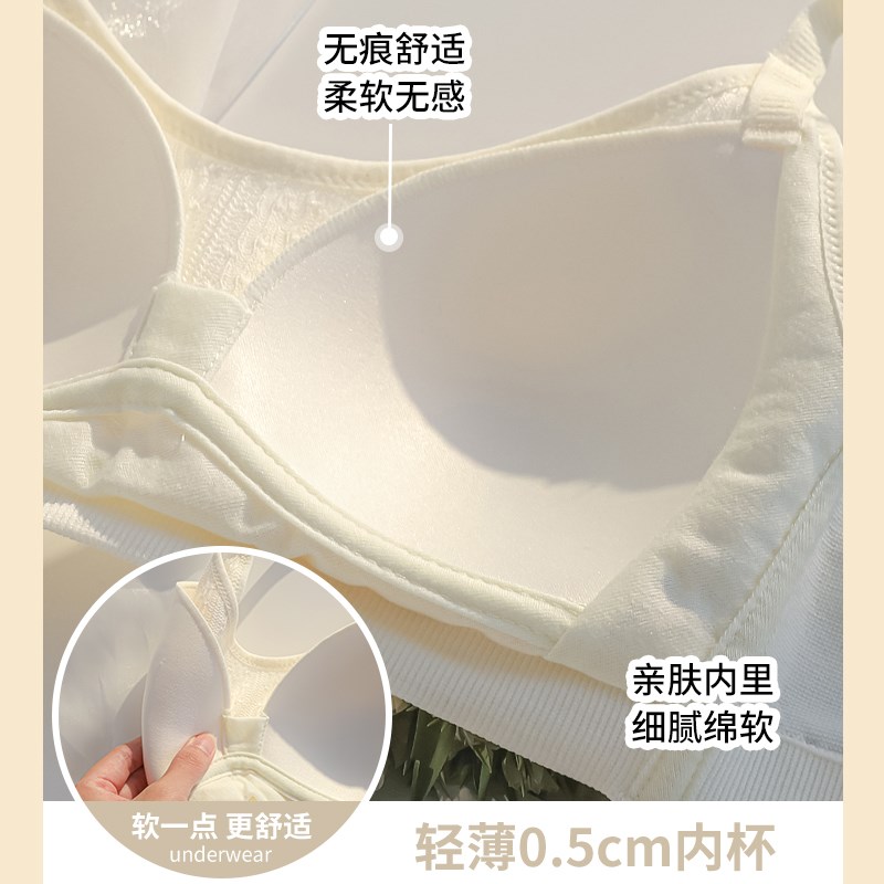 内衣夏季薄款女小胸聚拢防下垂学生高中少女无钢圈无痕文胸罩bra
