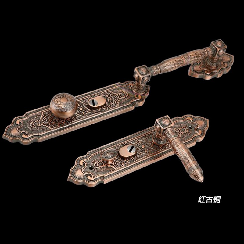 豪华别墅锌合金大门把手加厚防盗门执手锁通用型双开门对开门拉手