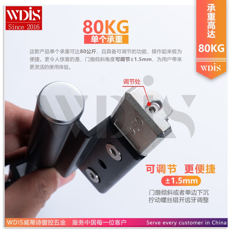 【又粗又大】断桥铝合金门重型轴承可调节合页两翼强承重框扇齐平