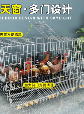鸡笼子家用大号兔笼养殖鸭鹅鸽笼室外铁丝网不锈钢猫自动滚蛋鸡笼