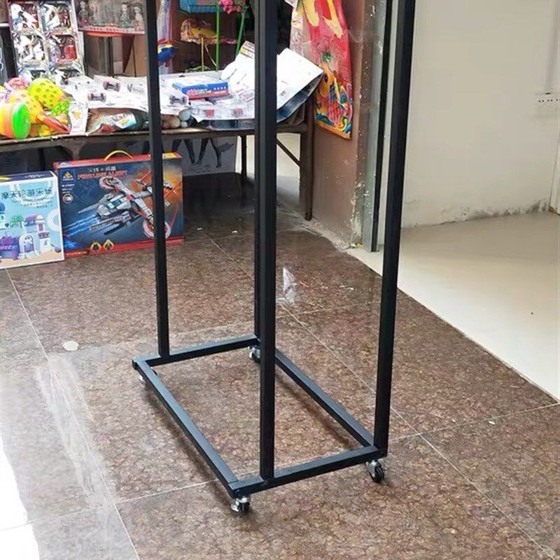 超市挂拖把架扫把展示架推拉地拖货架五金店移动悬挂扫帚样品陈列