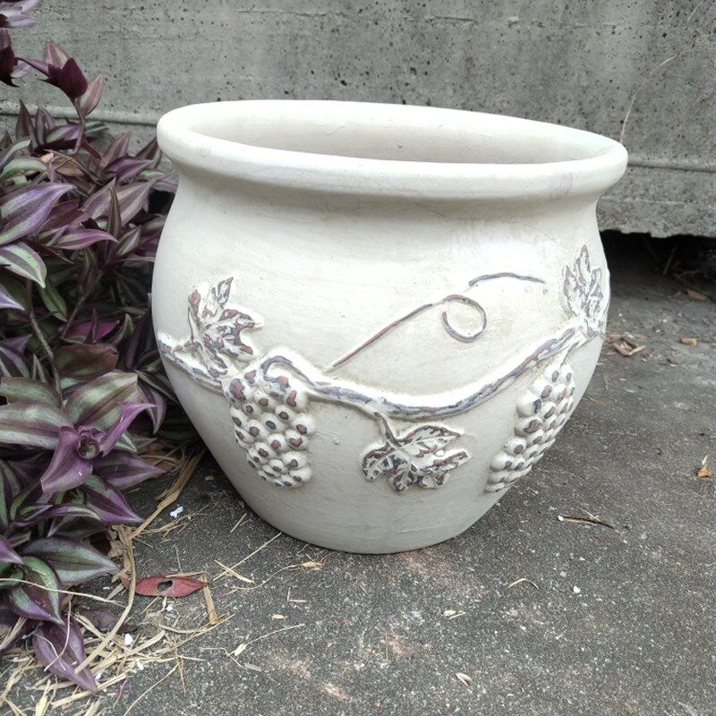 白色葡萄庭院大号陶罐景观土陶粗陶红陶花盆花瓶摆件陶瓷大码陶盆