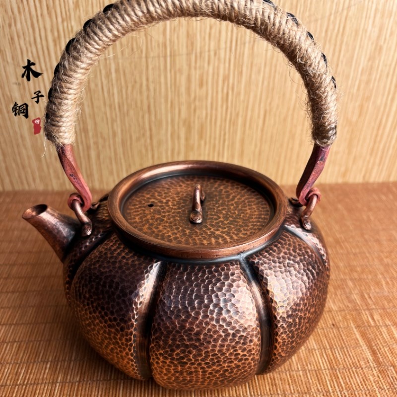 纯手工南瓜壶铜壶烧水壶茶壶 煮铜壶紫铜纯手工 泡茶壶茶器