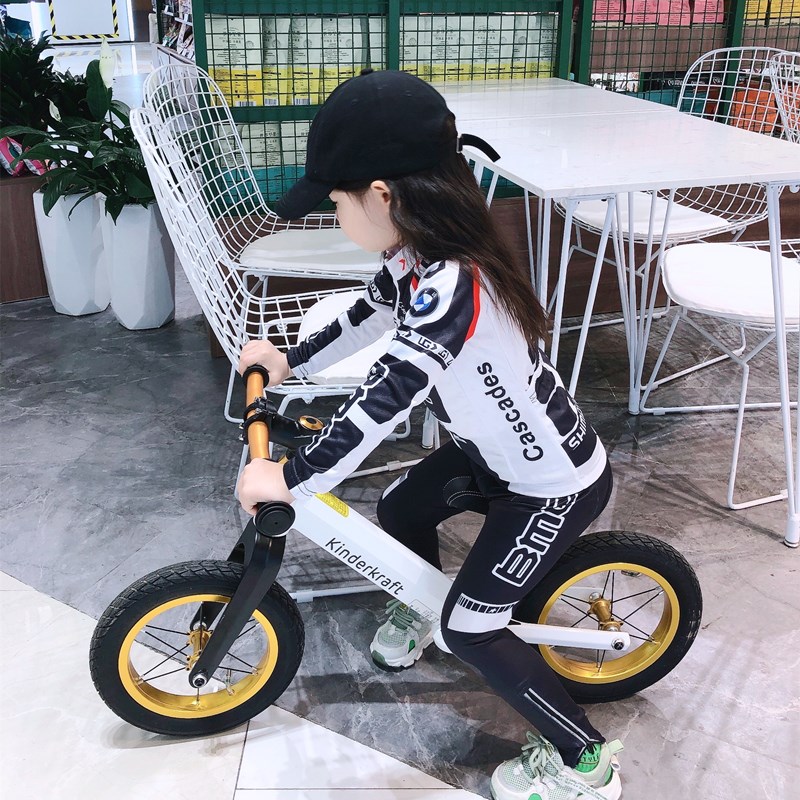 春夏季儿童平衡车骑行服轮滑服长短袖速干运动套装自行车男女表演