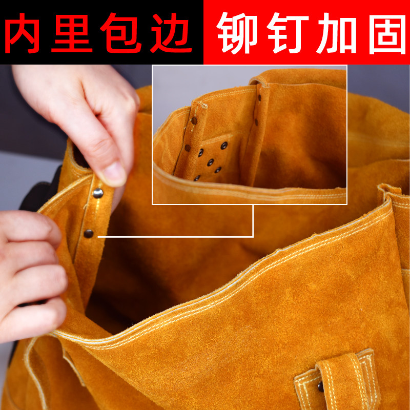 牛皮工具包电工专用挎包特大号工地木工建筑装修维修加厚电工包