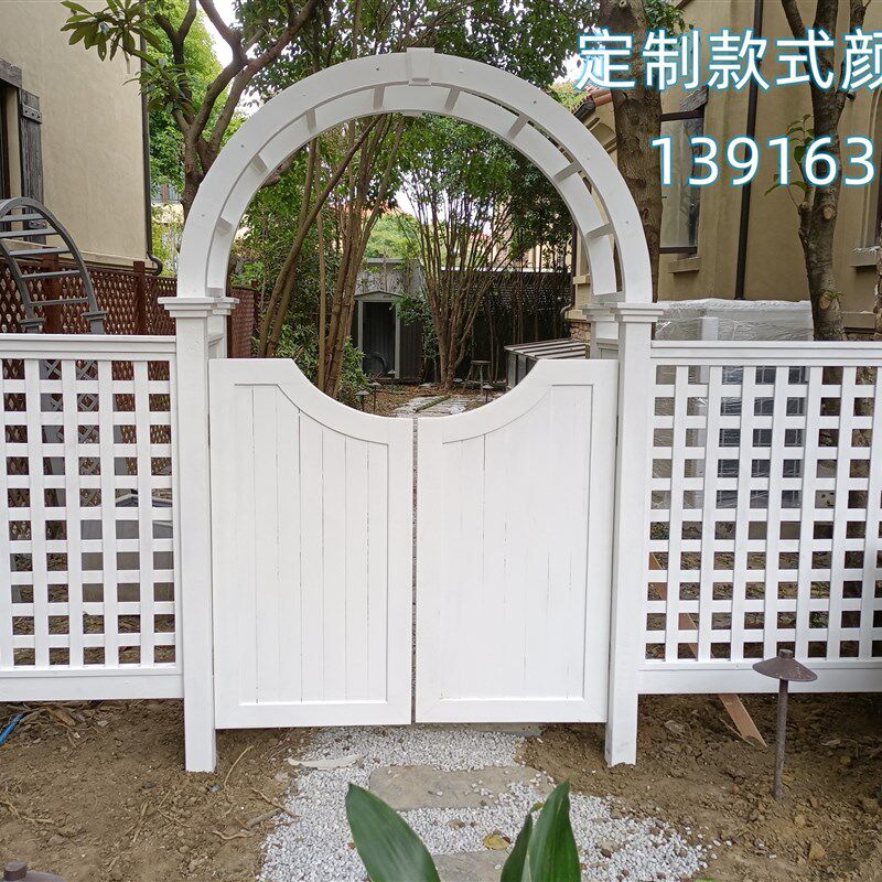 防腐木园艺爬藤架葡萄架篱笆花槽景观门隔断网格栅栏双开门