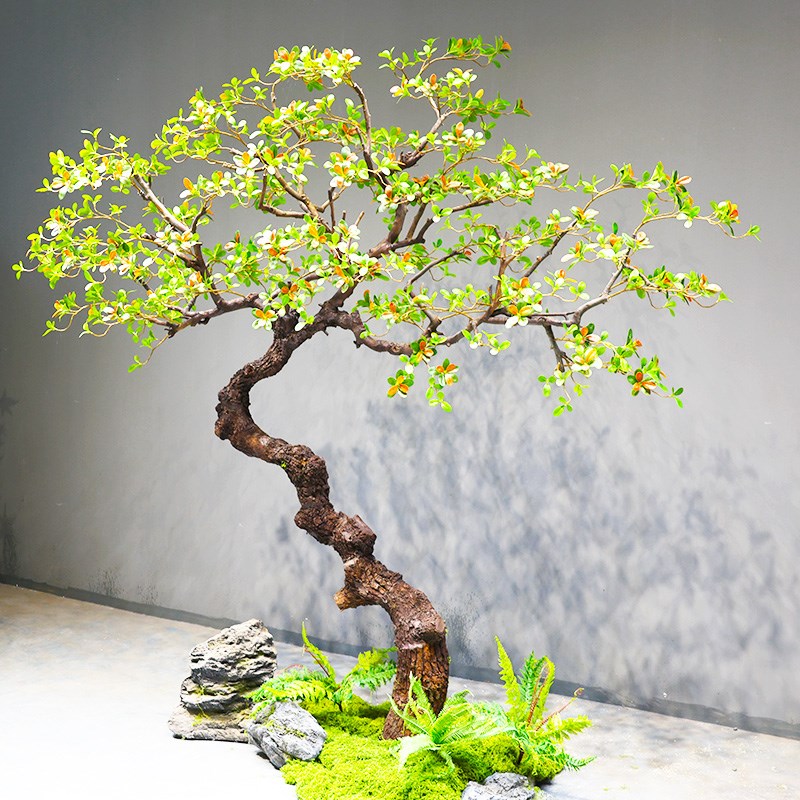 仿真海岛春花树精品假树室内马醉木绿植造景商场植物装饰中式茶室