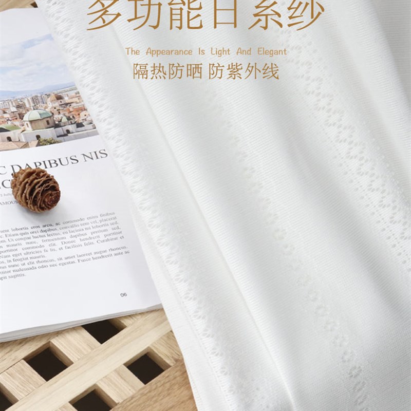浙江制造简约现代风格窗纱 透光不透人半遮光窗帘