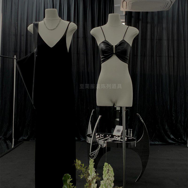 服装店女装模特展示架半身韩版无手扁身模特女高档橱窗假人台道具