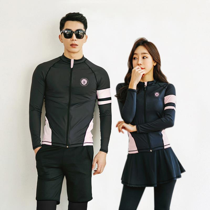 韩版浮潜服拉炼潜水服两件式水母衣男女长袖游泳衣泳装防晒长裤套
