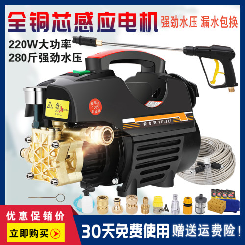 洗车机220V高压家用纯铜大功率清洗工具洗车泵可携式水枪汽车用品
