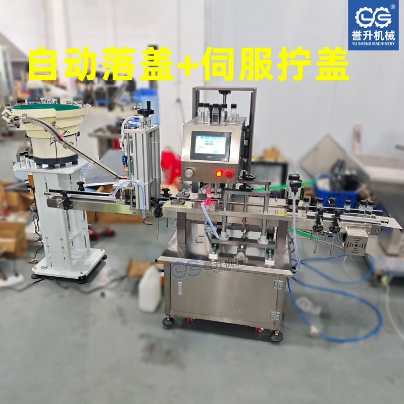 塑料瓶防盗盖振动盘上盖伺服旋盖机流水线PET瓶自动上盖拧盖