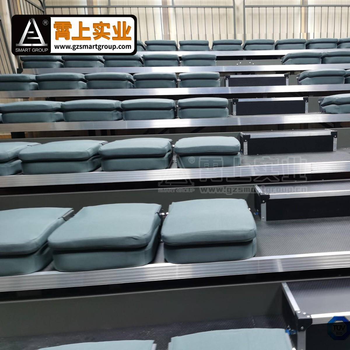 7层6米电动伸缩看台折叠软包靠背座椅体育馆阶梯式