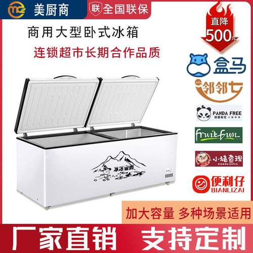 冰柜商用大容量冰箱家用冷藏保鲜冷冻两用铜管卧式冷柜双温雪柜