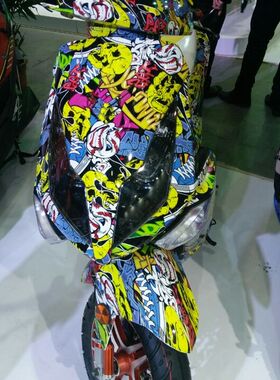 电镀骠骑电动车外壳 彩绘骷髅骠骑摩托车塑件 烤漆件 电动车配件