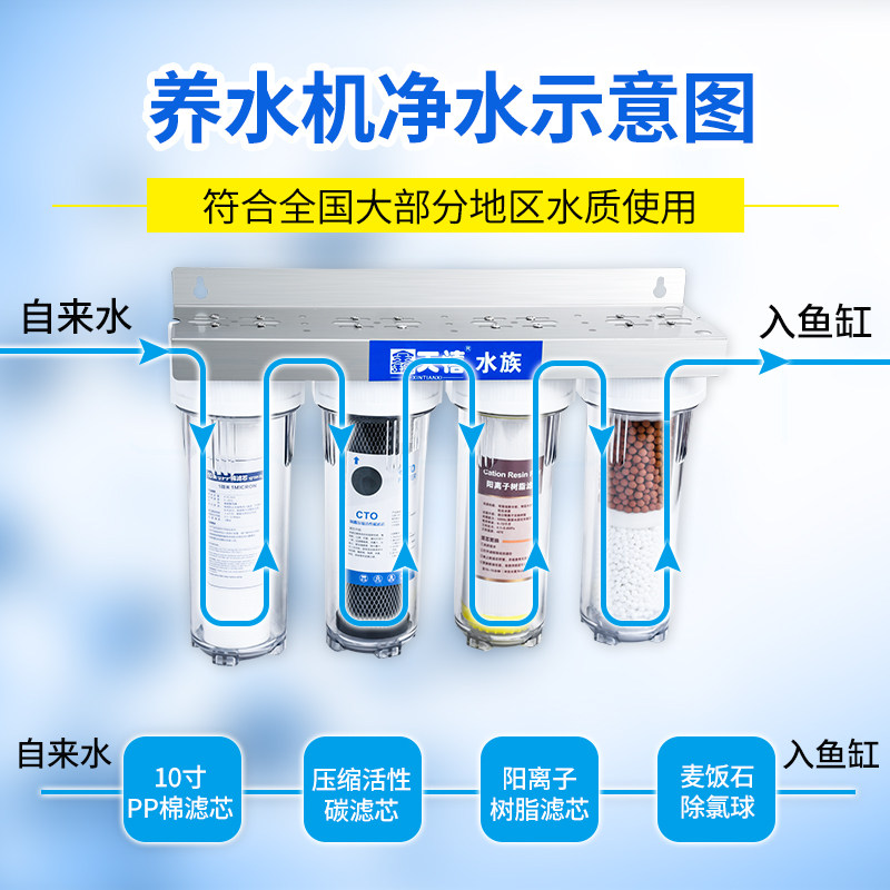 鱼缸水族养水机自来水除氯净水活性炭滤芯养鱼免困水晒水换水设备