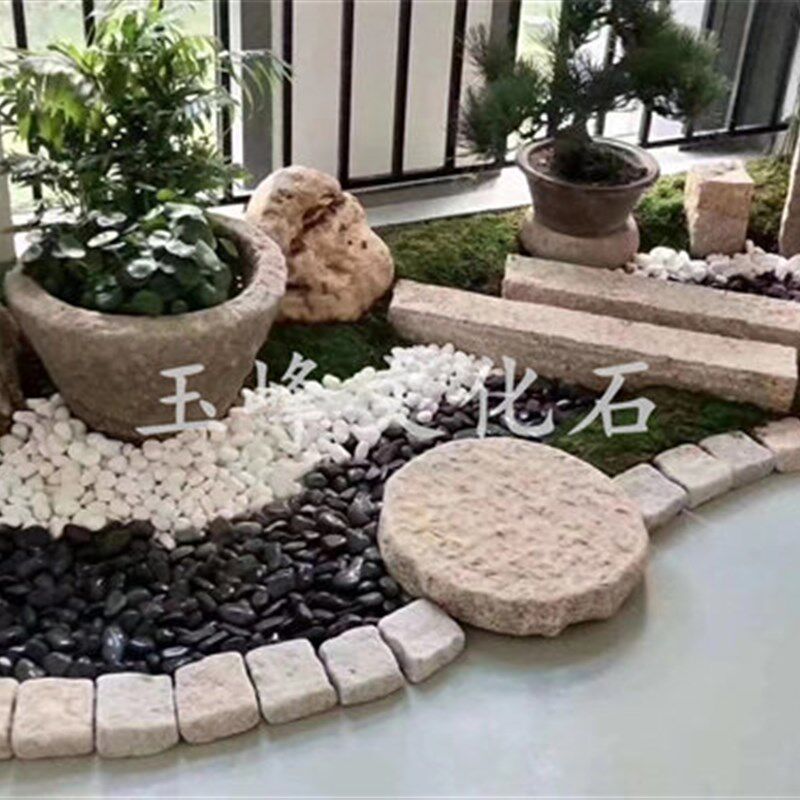 园林景观花岗岩踏步石花园庭院地铺石围边石挡土石马蹄石步道石砖