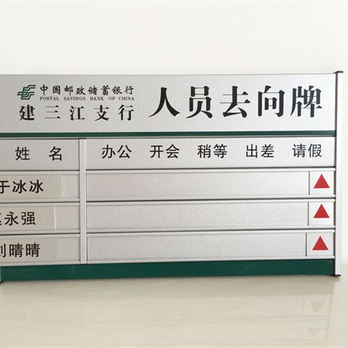 铝合金导向牌铝型材科室牌标识牌门牌定制人员去向牌可更换定做