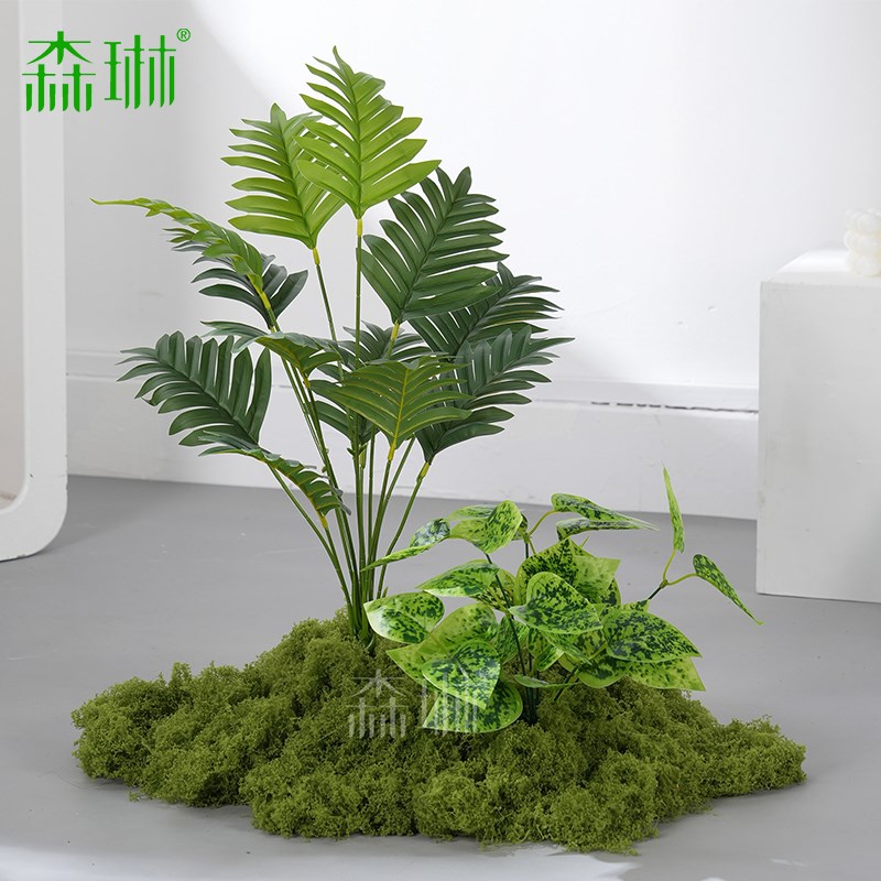 仿真绿植地面造景假花装饰植物组合凹槽角落场景遮丑室内苔藓布置图片