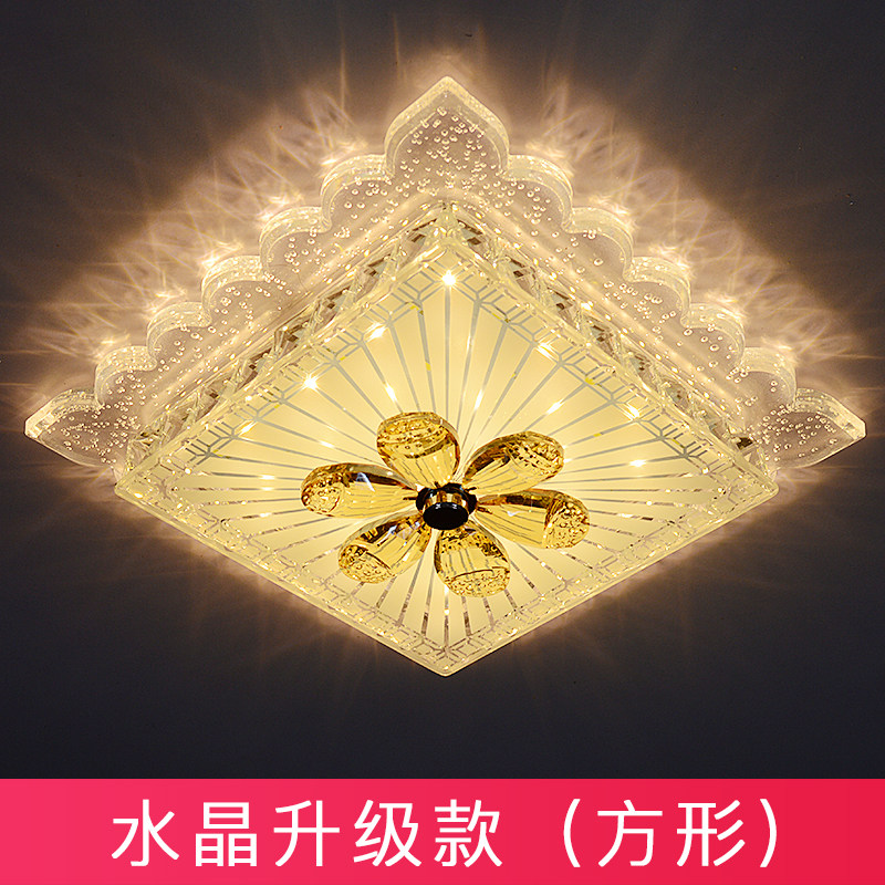 轻奢客厅水晶过道走廊玄关门厅入户灯led现代明装现代吸顶筒射灯