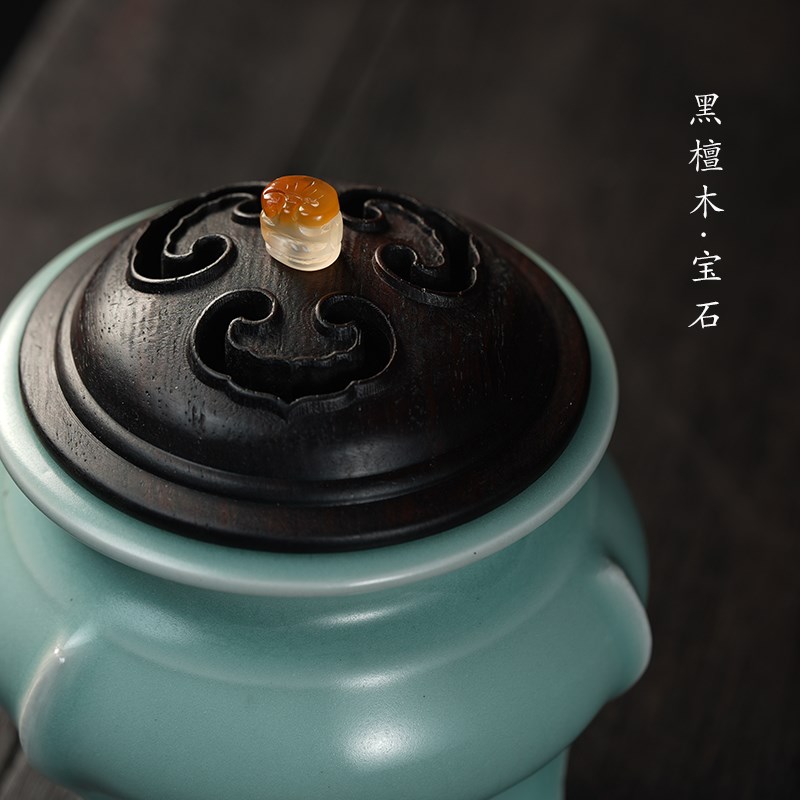 家用电香炉室内仿古青瓷鬲式炉电熏香炉线香炉陶瓷复古盘香炉摆件