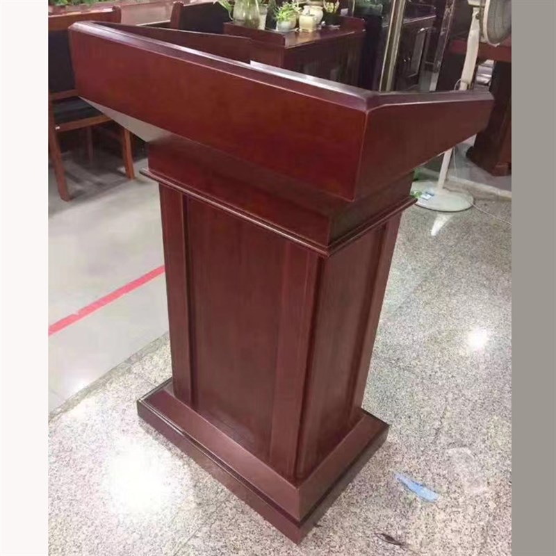 实木讲台演讲台发言台贴木皮讲台桌接待台咨询台会议演讲台迎宾台